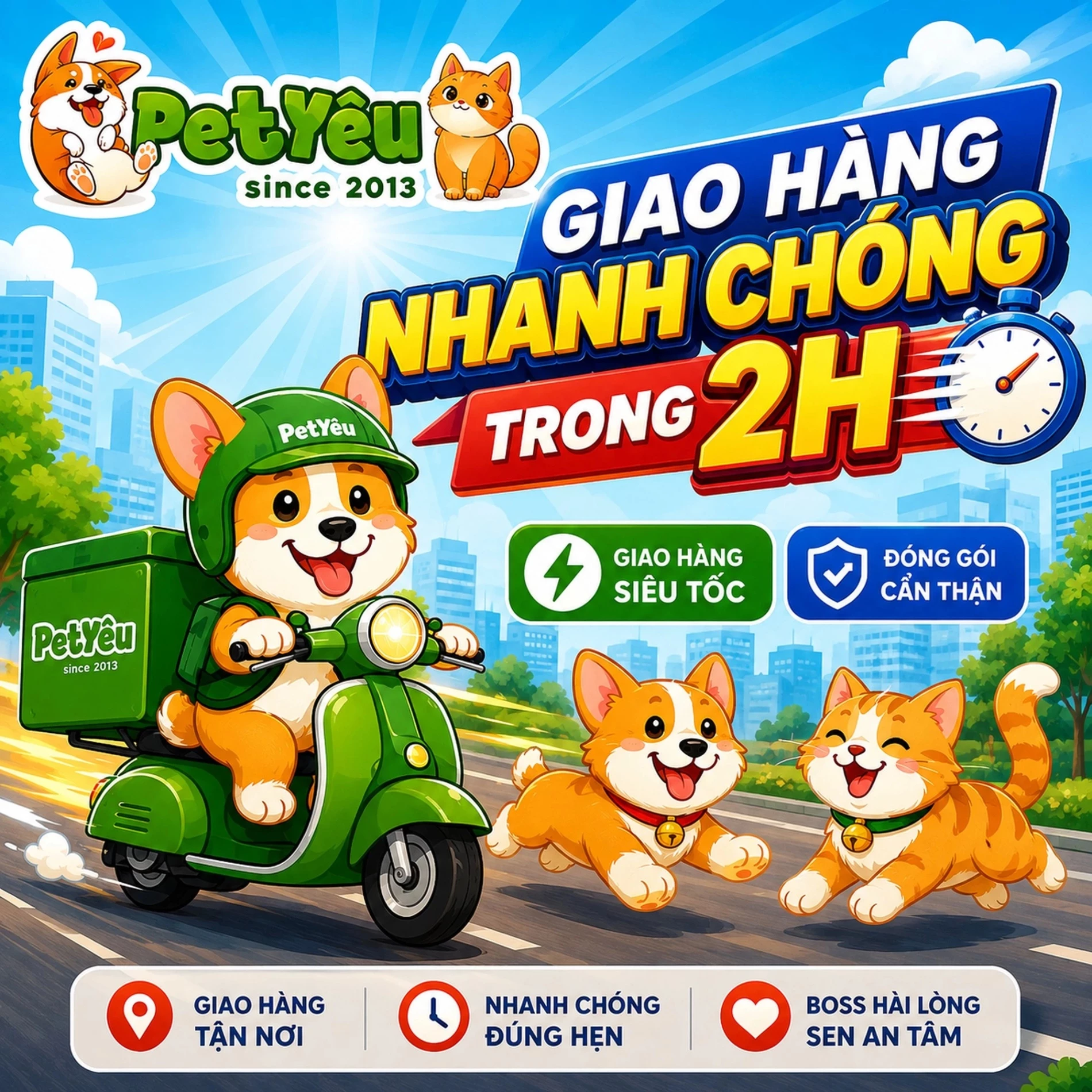 PetYêu giao hàng nhanh chóng trong 2 giờ